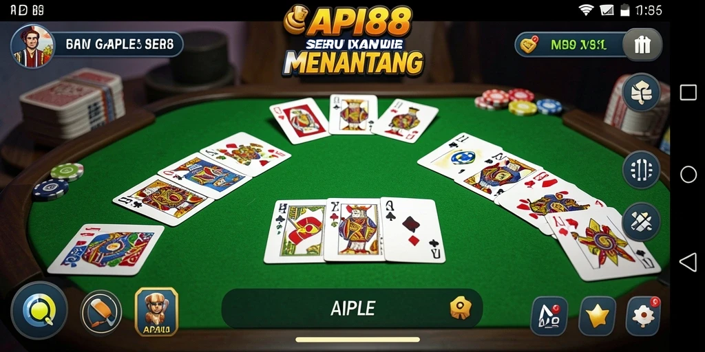 Screenshot utama gameplay Gaple dalam API88 yang seru.