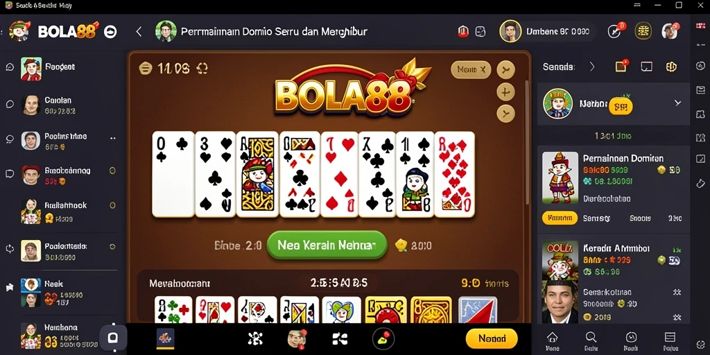 Screenshot BOLA88 menampilkan gameplay domino yang seru dan interaktif.