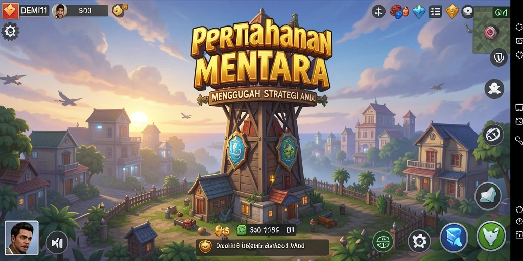Tampilan gameplay <strong>DEMI11</strong> yang memukau dalam pertarungan Tower Defense.