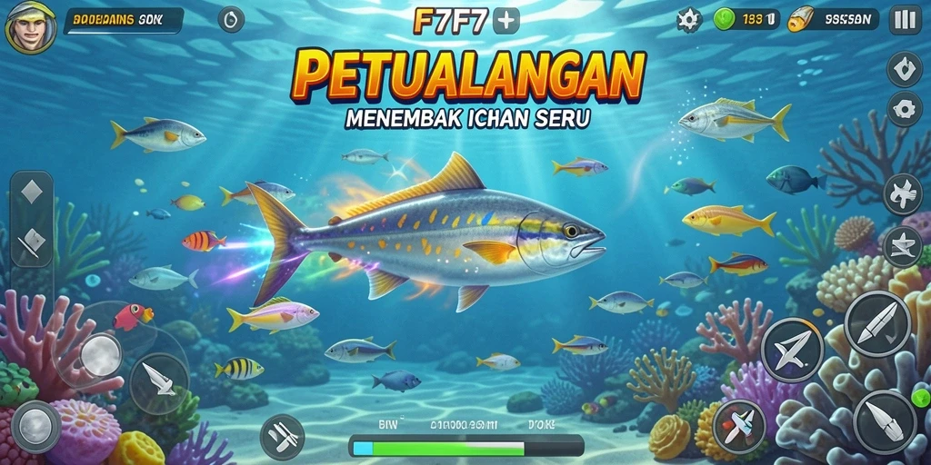 Gameplay seru menembak ikan di lautan yang indah.