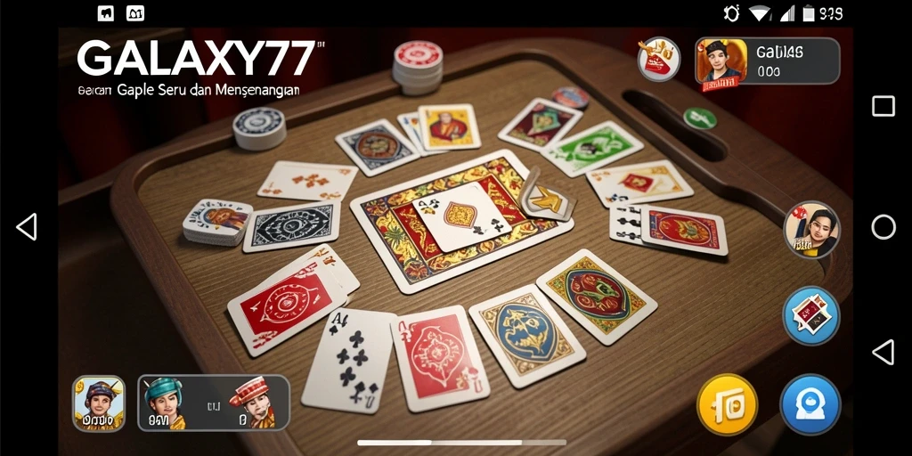 Tampilan menarik gameplay Gaple dalam GALAXY77.