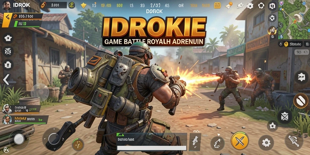 Tampilan gameplay seru dalam IDROK, pertarungan Battle Royale yang mendebarkan.