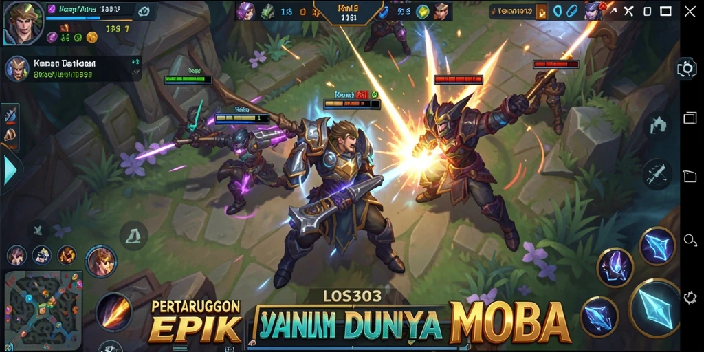 Screenshot menunjukkan pertarungan intens di arena LOS303.