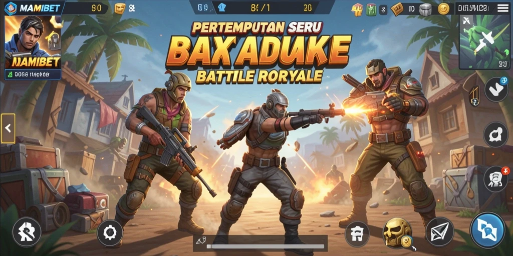 Tampilan gameplay intens dalam MAMIBET saat pertempuran epic berlangsung.