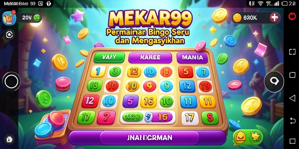 Tampilan menarik dari gameplay Bingo MEKAR99.