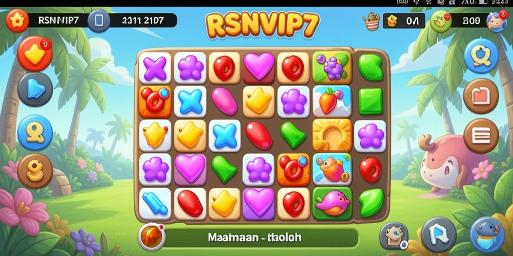 Tangkapan layar gameplay RSNVIP7 dengan elemen Match-3 yang menarik.