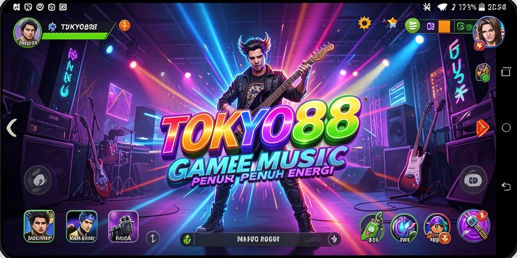 Tangkapan layar gameplay <strong>TOKYO88</strong> menunjukkan momen seru saat bermain musik.