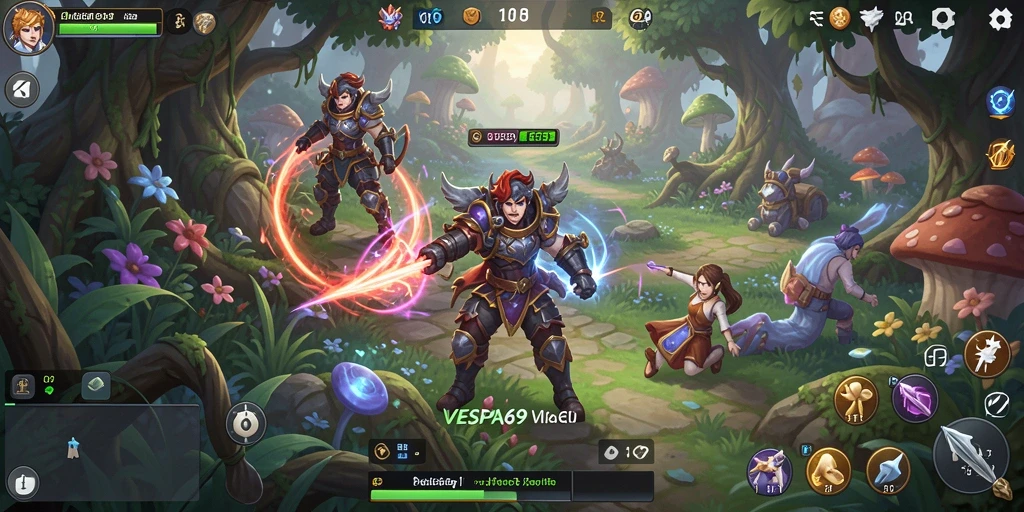 Tangkapan layar VESPA69 menampilkan pertempuran epik dalam dunia MMORPG.