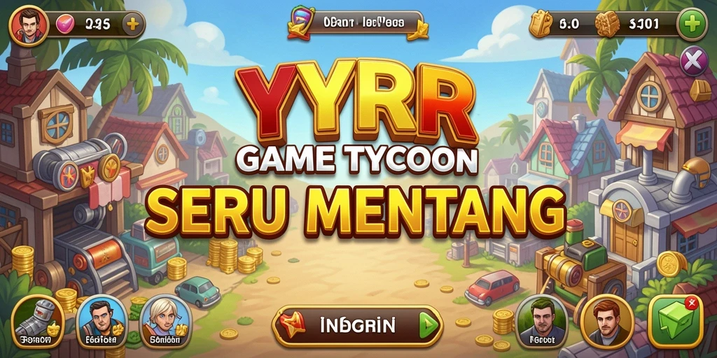 Screenshot menunjukkan gameplay seru dari YYRR dengan elemen Tycoon.